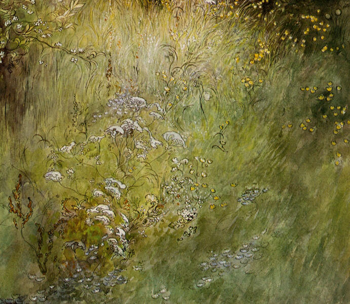 A Fairy Or Kersti And A View Of A Meadow - Carl Larsson